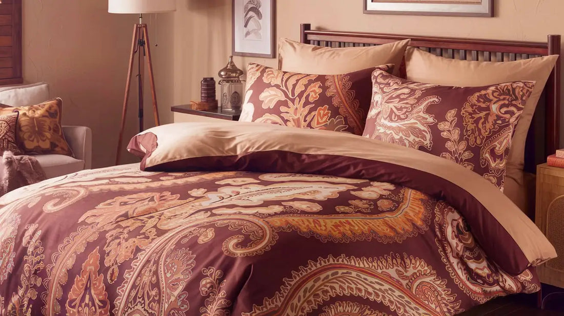 A cozy bedroom with a large jersey bedding set.