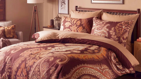 A cozy bedroom with a large jersey bedding set.