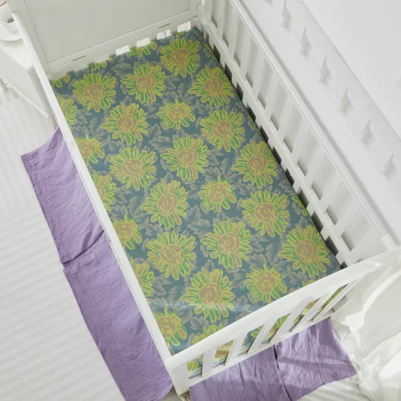 Crib Bedding Set - Muslin Sunflower Garden