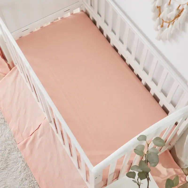 Crib Bedding Set ¨C Soft Blush Grid