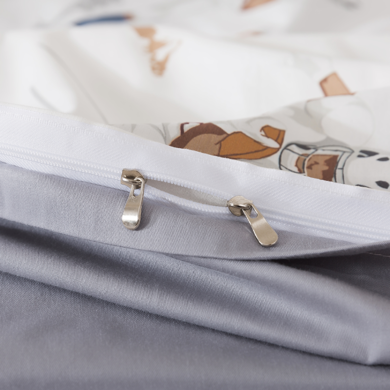 Floral-patterned fabric with a zipper on a white background