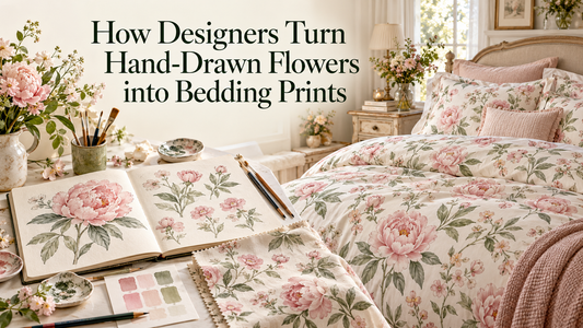 How Designers Turn Hand-Drawn Flowers into Bedding Prints