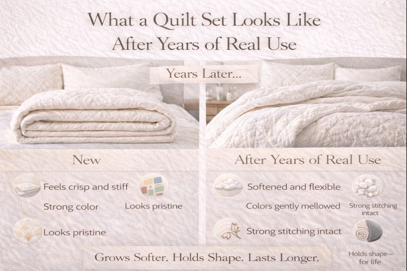 What a Quilt Set Looks Like After Years of Real Use