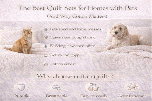 The Best Quilt Sets for Homes with Pets (And Why Cotton Matters)