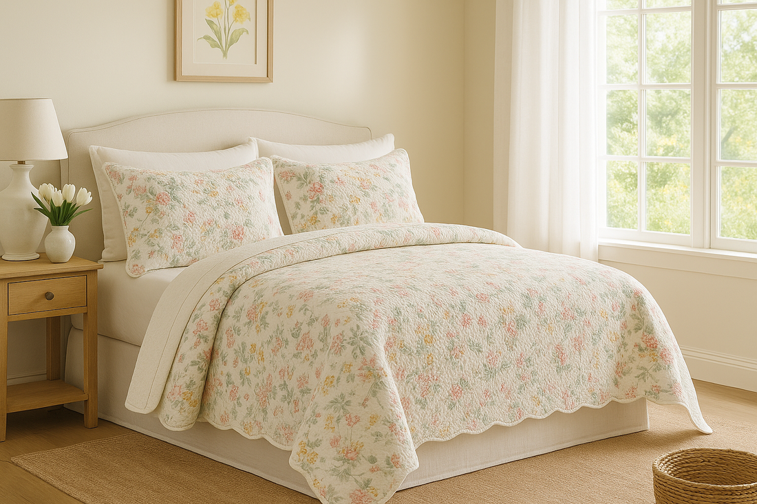 How to Refresh Your Bedroom for Spring with Brandream Floral Quilts