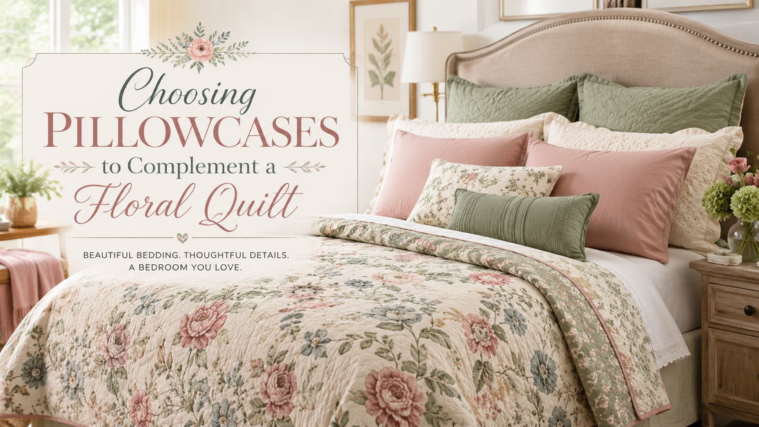 Choosing Pillowcases to Complement a Floral Quilt