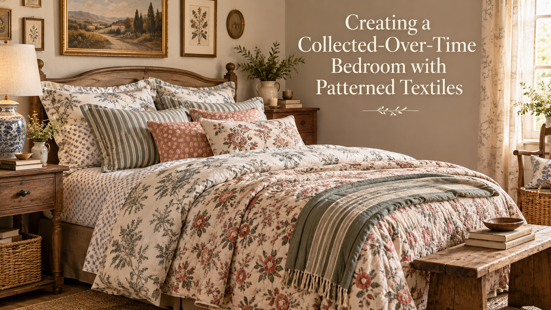 Creating a Collected-Over-Time Bedroom with Patterned Textiles