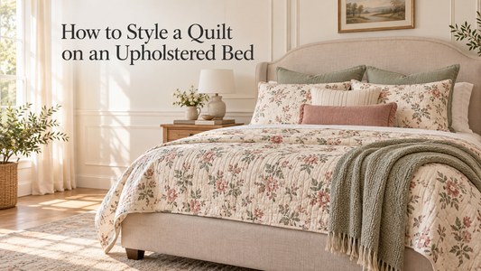 How to Style a Quilt on an Upholstered Bed