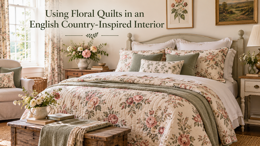 Using Floral Quilts in an English Country-Inspired Interior