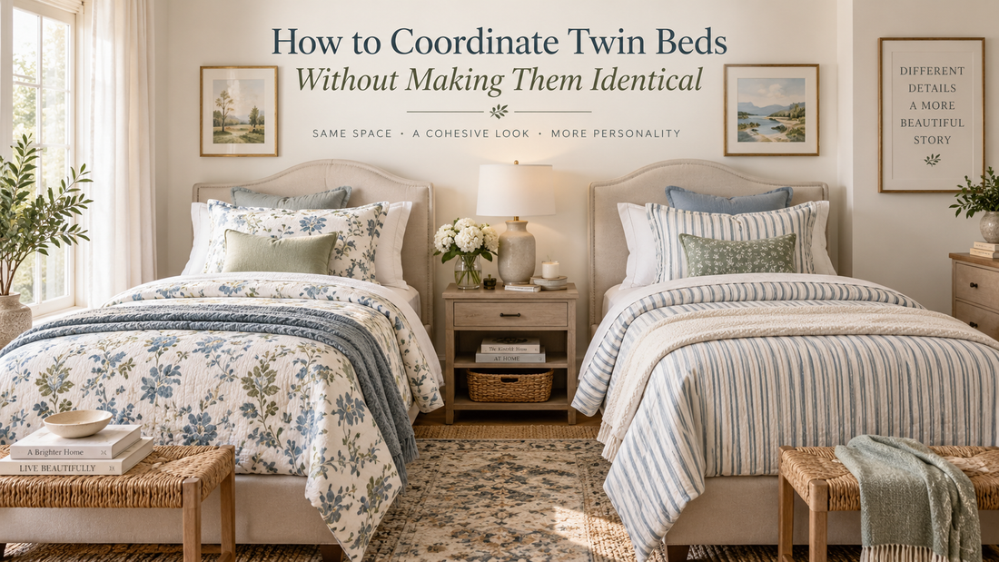 How to Coordinate Twin Beds Without Making Them Identical