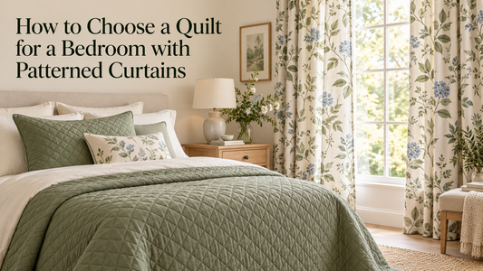 How to Choose a Quilt for a Bedroom with Patterned Curtains