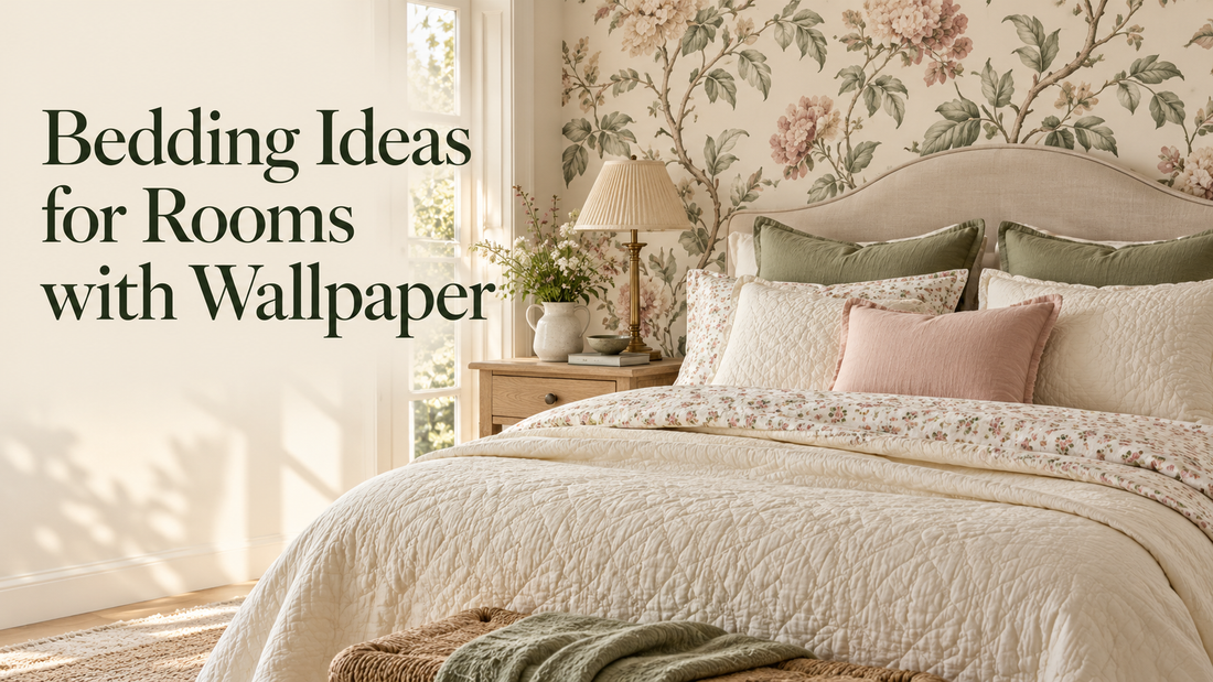Bedding Ideas for Rooms with Wallpaper