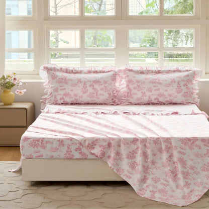 Bedding Sheet Set - French Ruffle Toile