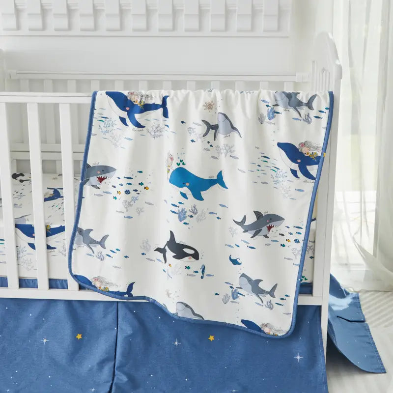 Crib Bedding Set ¨C Mermaid & Blue Whale Adventure