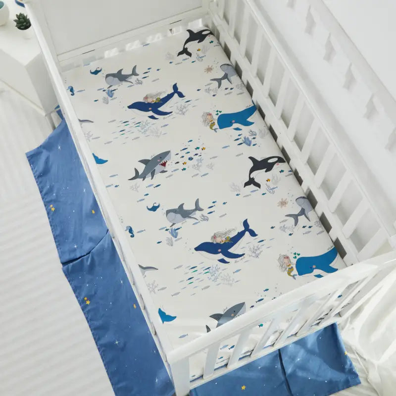 Crib Bedding Set ¨C Mermaid & Blue Whale Adventure