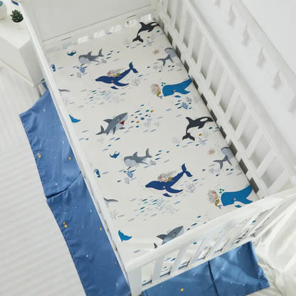 Crib Bedding Set ¨C Mermaid & Blue Whale Adventure