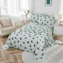 This bedroom features a Brandream four-piece bedding sheet Set.