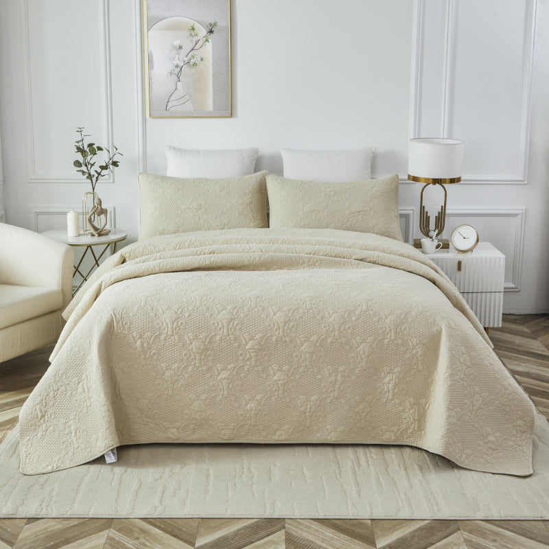 This bedroom features a Brandream Quilt Set.