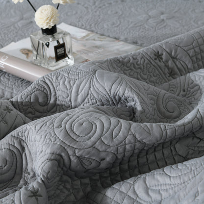 grey coverlet