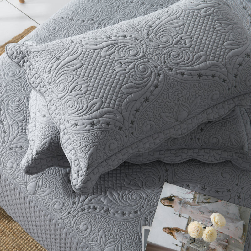 grey bedspread
