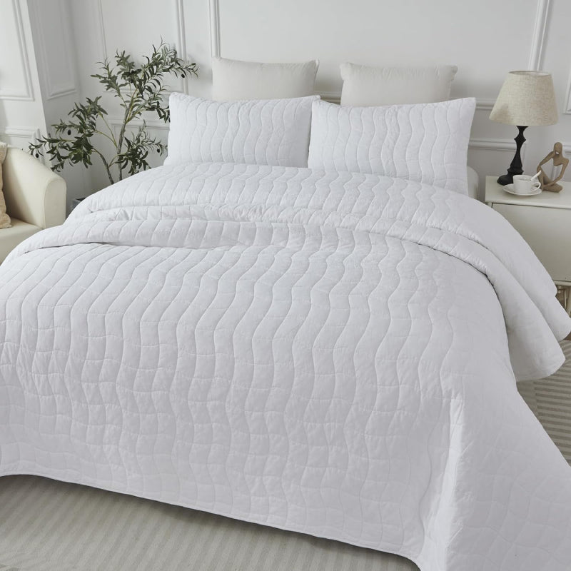 solid white quilt