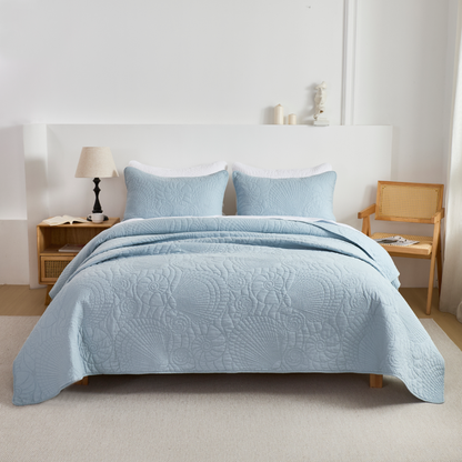 This bedroom features a Brandream Quilt Set.