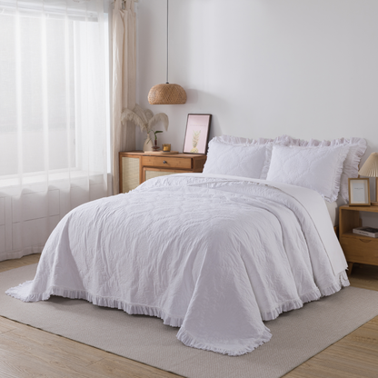 This bedroom features Brandream's quilt/coverlet and pillow sham.