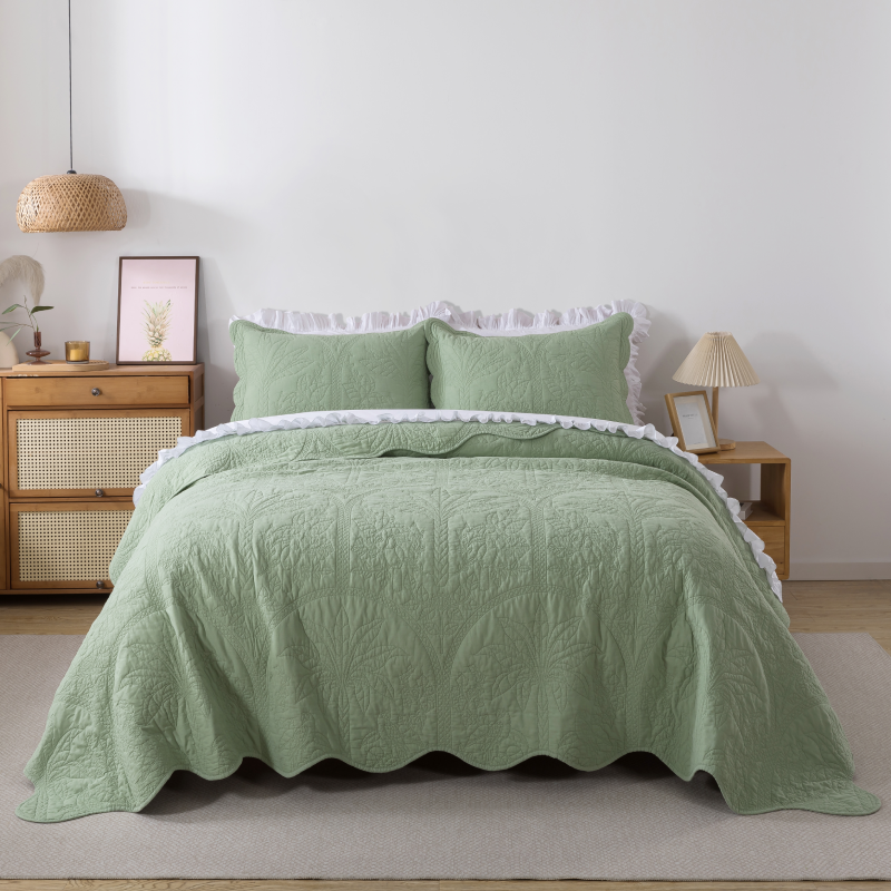 This bedroom features a Brandream Quilt Set.