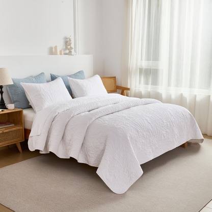 This bedroom features Brandream's quilt/coverlet and pillow sham.