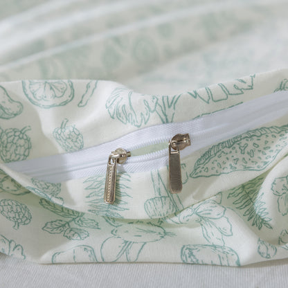 Floral-patterned fabric with a zipper on a white background